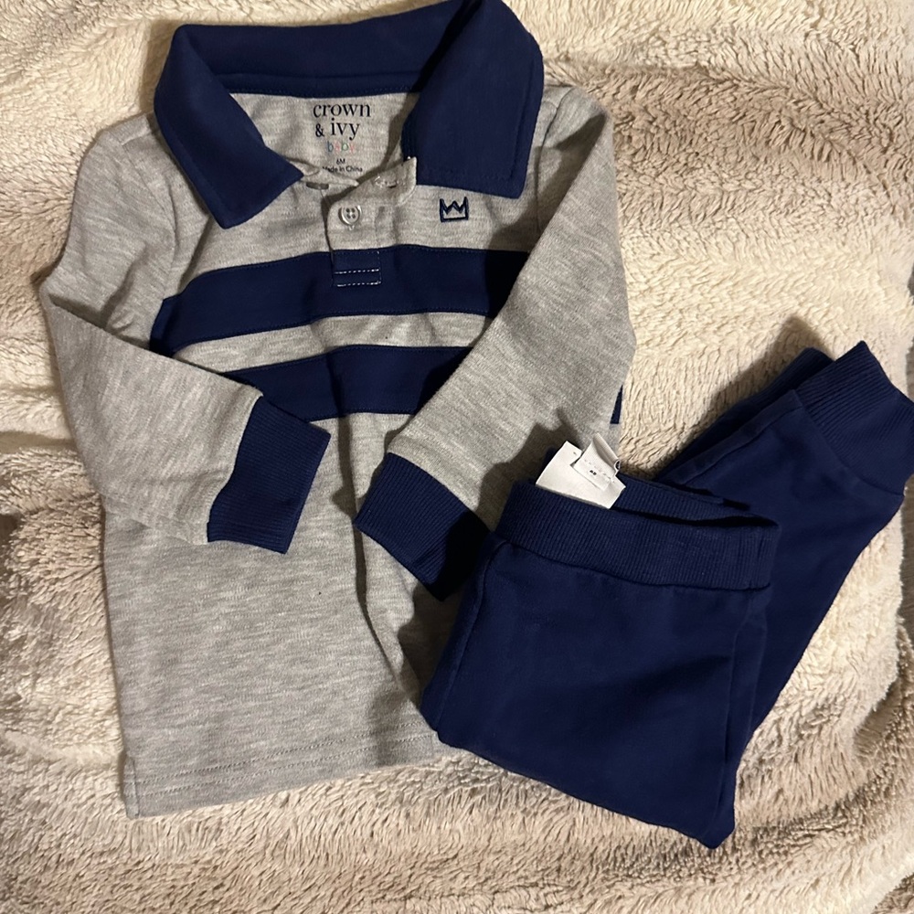 Last chance Crown & Ivy Top and Pants 6M